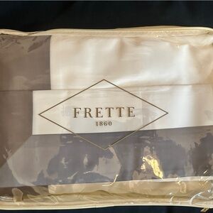 Frette White and Light Gray Luxury Bedding Set